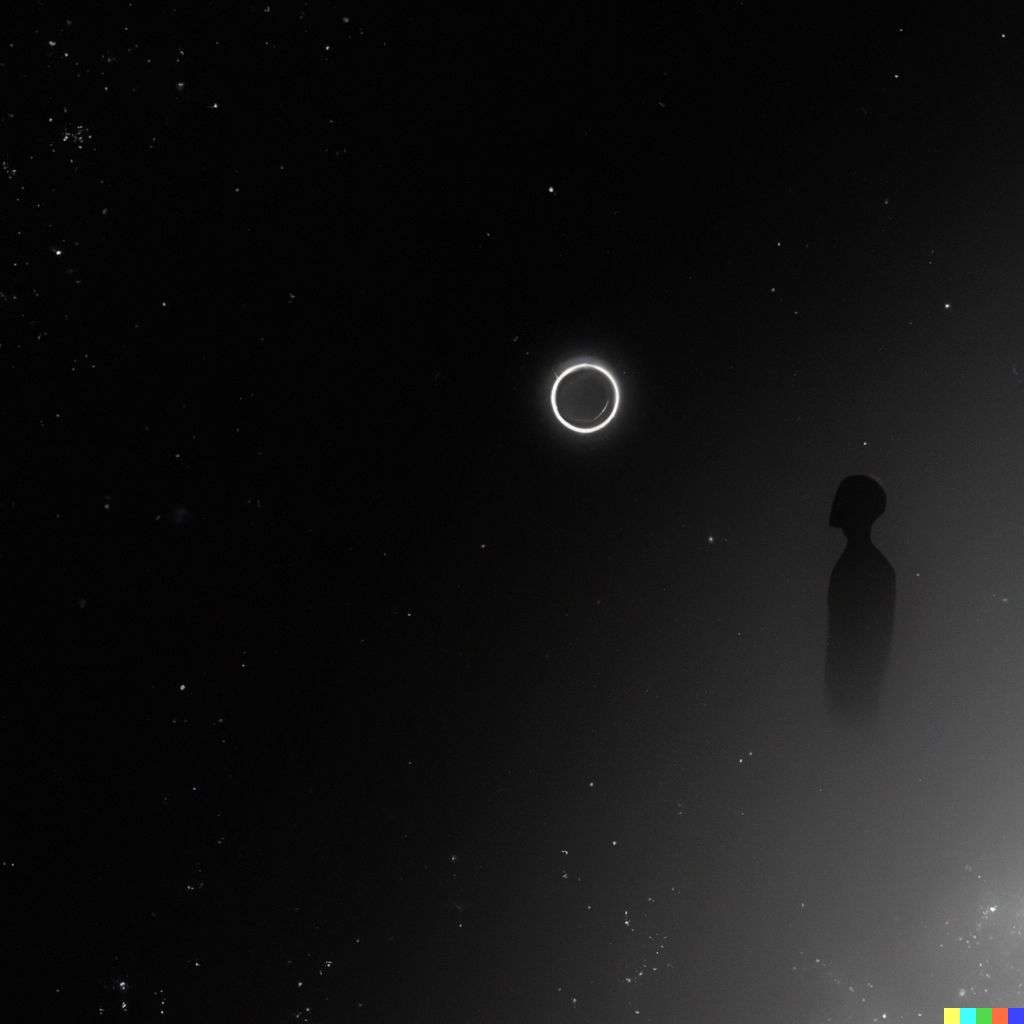 the discovery of gravity, digital art, glowing